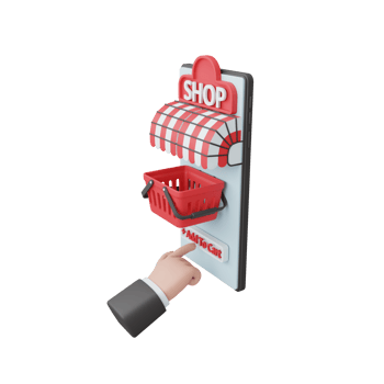 3d rendering shopping online isolated. useful for e-commerce or business online design illustration png