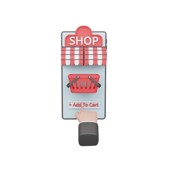 3d rendering shopping online isolated. useful for e-commerce or business online design illustration png