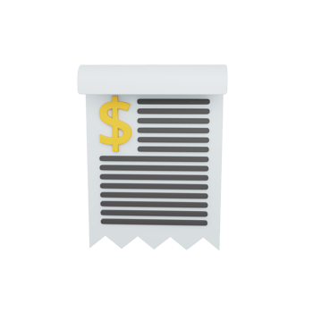 3d rendering invoice isolated. useful for e-commerce or business online design illustration premium png