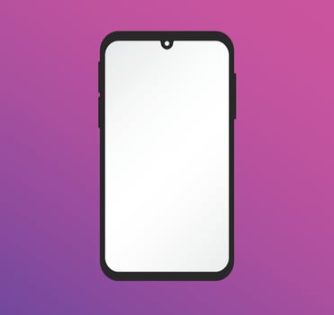 Illustration Modern Smartphone Device Mockup Template Isolated Touchscreen Blank Display Technology Equipment Icon Concept UI Business Office Electronic Web Element Presentation Tech Cellphone vector