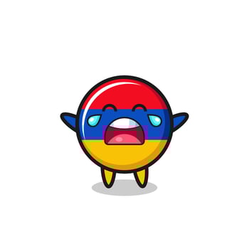 the illustration of crying armenia flag cute baby vector