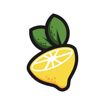 Half Lemon art vector. Fresh lemon fruits on summer season. Summer fruit vector