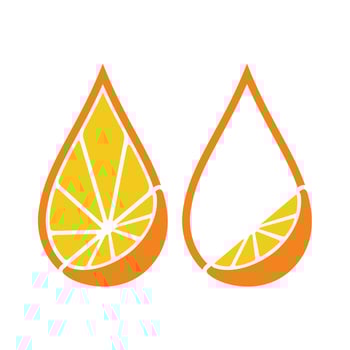 Orange drop vector. Fresh lemon fruits on summer season. Summer fruit vector