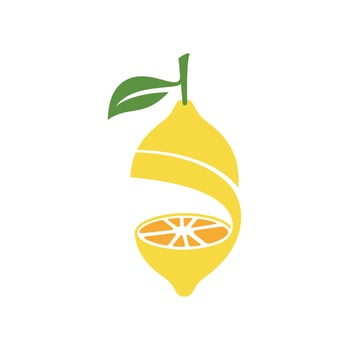 Lemon slice vector. Fresh lemon fruits on summer season. Summer fruit vector