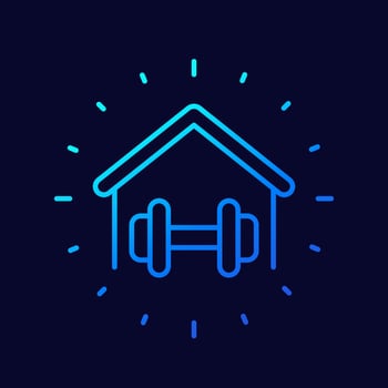 home workout line vector icon