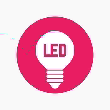 led light bulb icon, lamp round sign vector