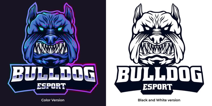 bulldog esport logo mascot design vector