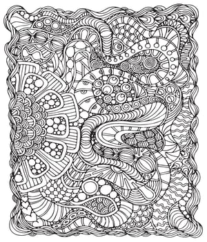 Hand-Drawn Doodle Skech Coloring Book Page Background vector