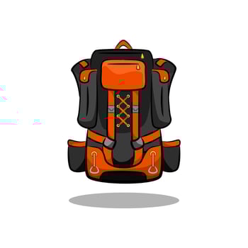 Stylish colored icons, with bold rounded lines technique. backpack, rucksack, carrier, hiking bag icon. vector