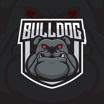 bulldog mascot gaming logo design vector