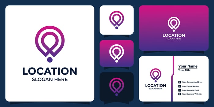 simple location logo and branding card vector