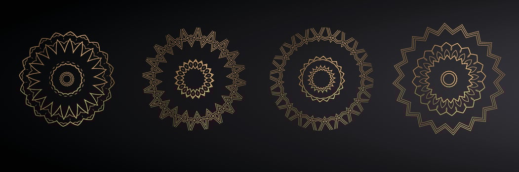 Abstract luxury background mandala design set. Luxury ornamental background in gold color. invitation wedding card, invite backdrop cover banner illustration vector design.