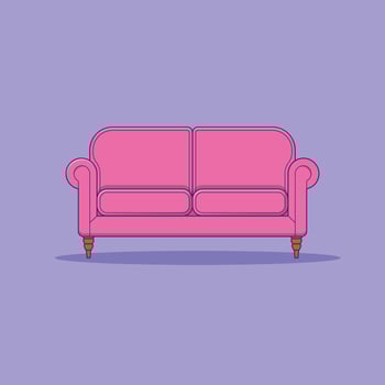 Sofa Vector Icon Illustration. Interior Vector. Flat Cartoon Style Suitable for Web Landing Page, Banner, Flyer, Sticker, Wallpaper, Background