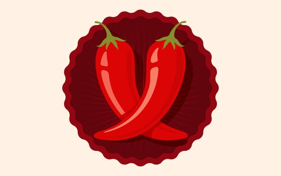 Vector chilli pepper. Vector emblem jalapeno or chilli peppers. Chili pepper for Thai or Mexican food