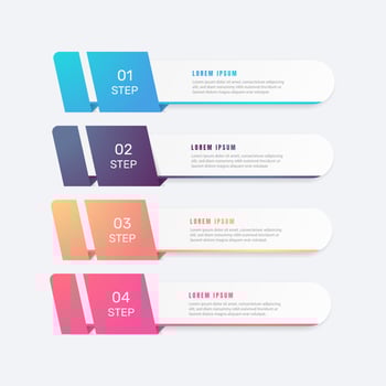 Flat table of step business infographic template. - Vector. vector