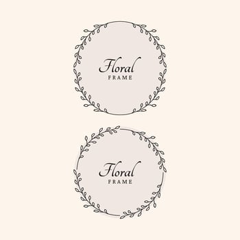 Circle floral frame with leaves and wreathe. -  Vector. vector