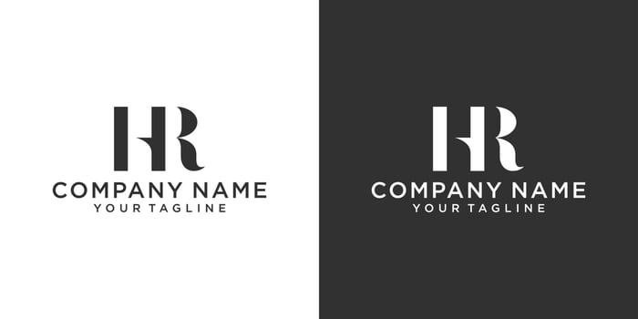 HR or RH letter logo design vector