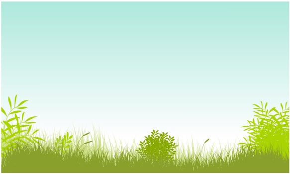 grassy field with sky background vector