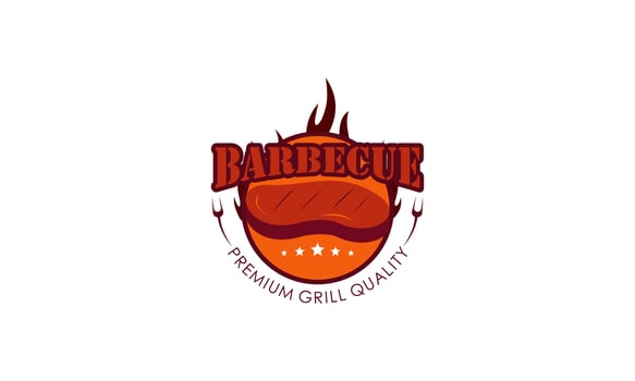 Creative barbecue logo template with details vector