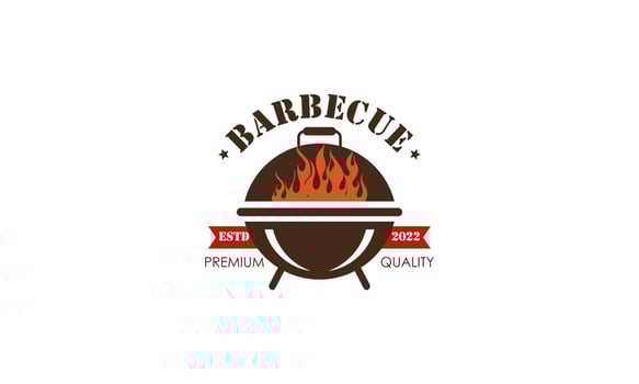 Creative barbecue logo template with details vector