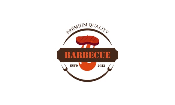 Creative barbecue logo template with details vector
