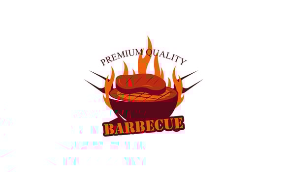 Creative barbecue logo template with details vector