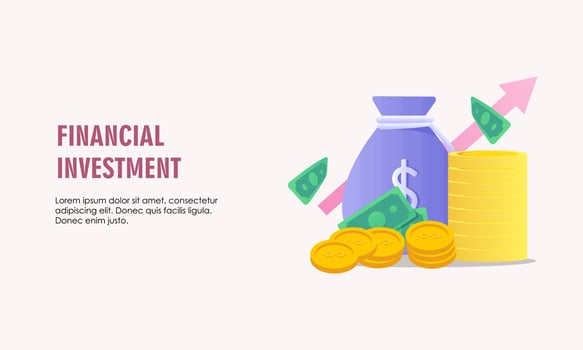 Financial investment. Creative concept of market movement logo vector