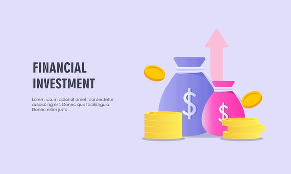 Financial investment. Creative concept of market movement logo vector