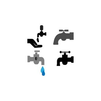 water faucet logo design vector illustration