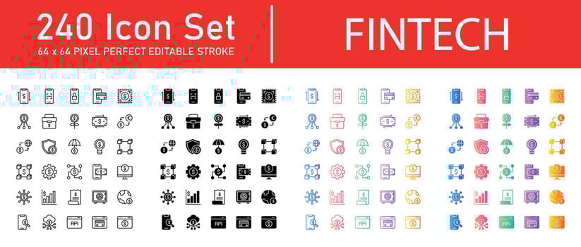 Fintech Icon Pack vector