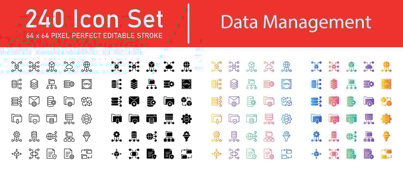 Data Management Icon Pack vector