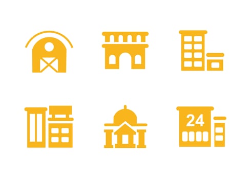 vector design, building shape icon set