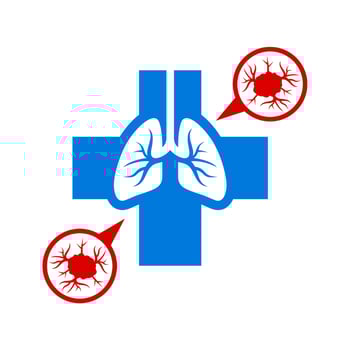 Symbol of lung cancer identification vector