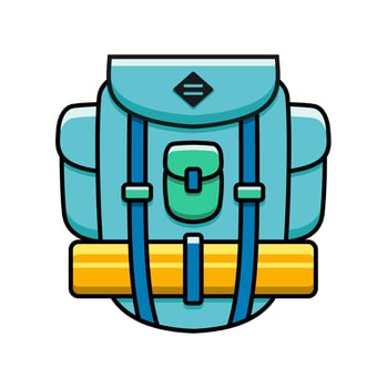 Backpacking for Explore and expedition vector icon. Hiking with backpack