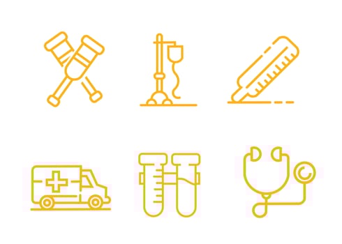 vector design, medical device icon or symbol set