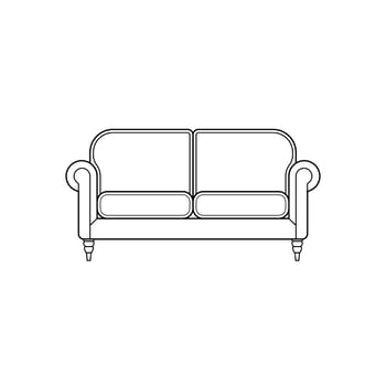 Sofa Outline Icon Illustration on Isolated White Background vector