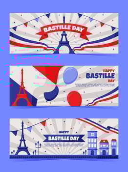 Bastille Day Banner Set vector