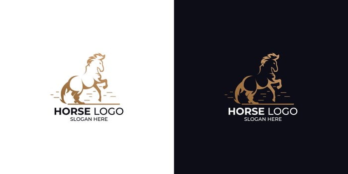 silhouette style horse logo set vector