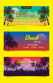 Beach Party Banner Set vector