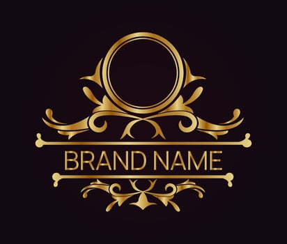 logo border, brand name, vintage ornament vector
