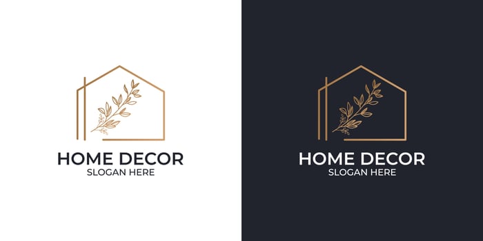 hand drawn feminine home decor logo set vector