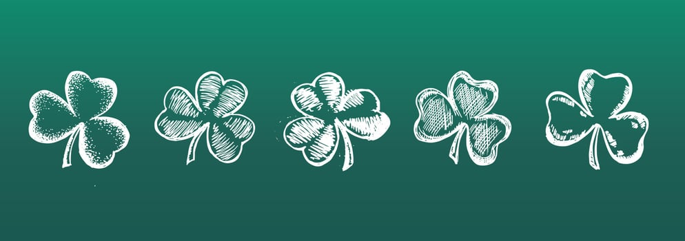 Clover set. Patrick's day. Hand drawn illustration. vector