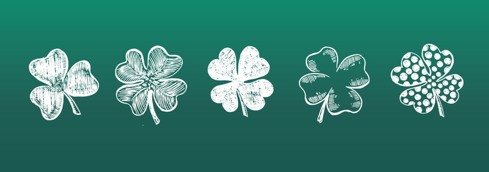 Clover set. Patrick day, Hand drawn illustration. vector
