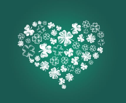 Heart of clover. Patrick's day. Hand drawn illustration. Vector. vector