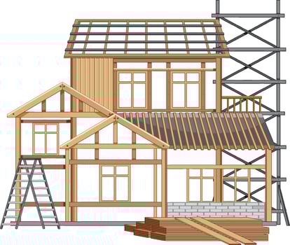 House construction site concept vector