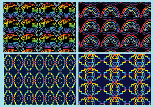 Rainbow gradient geometric new pattern background vector