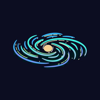 spiral galaxy color illustration without transparency and color gradation vector
