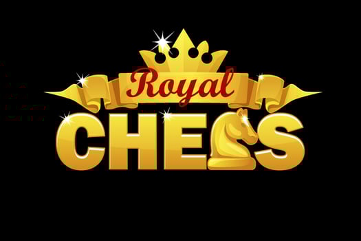 Vector Logo Royal chess for game. Golden LOGO Chess