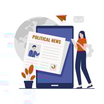 Flat design of political news concept vector