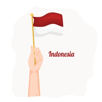 Indonesia Flag White and Red Illustration vector